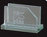 Custom Jade Glass Business Card Holder, 2 1/2