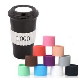 Custom Silicone Coffee Cup Sleeve, 3 1/8" L x 2 3/8" H