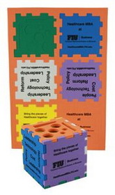 Custom Foam Desktop Puzzle Cube Organizer - Mixed Colors (3")