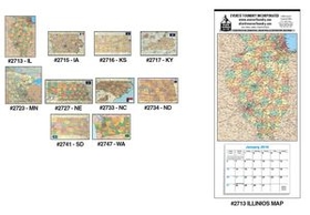 Custom Small State Maps Full Apron Calendar - Illinois, 14 1/2" W x 32" H