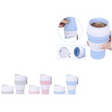 Custom 350ml Foldable Silicone Coffee Cup, 3 1/2