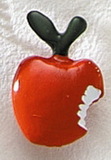Custom Painted Large Apple with Bite Cast Lapel Pin