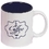 Custom 11 Oz. Two Tone C Handle Cup Collection (White ou/Cobalt Blue in), Price/piece