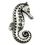 Blank Animal Pin - Sea Horse, Antique Silver, 1" W X 5/8" H, Price/piece