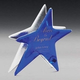 Custom Sapphire Star Art Glass Award (7 1/2
