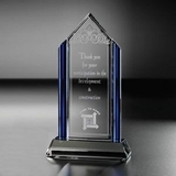 Custom Cobalt Elegance Optical Crystal Award (8 1/2