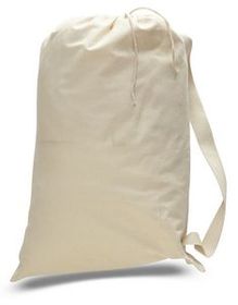 Blank Small Natural Canvas Drawstring Laundry Bag (18"x24")