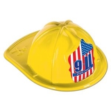 Custom Yellow Plastic 9*11 Never Forget Fire Hats (CLEARANCE)