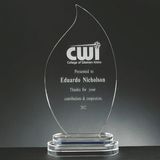 Custom Optical Cut Crystal Flame Award