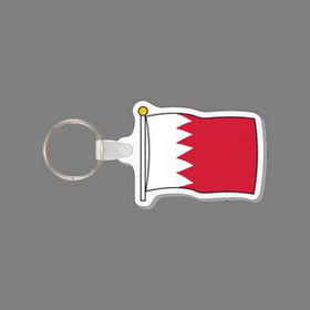 Key Ring & Full Color Punch Tag W/ Tab - Flag of Bahrain