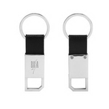 Custom Metal Keychain with PU Leather Strap, 2.5