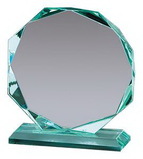 Custom Premium Jade Glass Octagon Award, 7 1/2