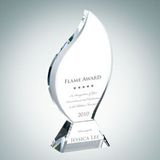 Custom Flame Optical Crystal Award Plaque (Medium), 11 3/8