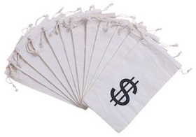 Custom Canvas Drawstring Bag Money Pouch, 4.72" W x 8.98" H