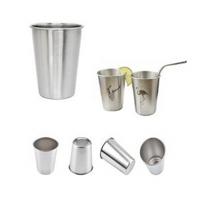 Custom 350ml Stainless Steel Drinking Cup, 3 1/4" Diameter x 2 3/16" Diameter x 4" H