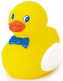 Custom Rubber Professor Duck, 3" L x 2 3/4" W x 3" H