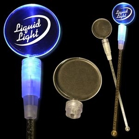 Custom 9" Blue Round Light-Up Cocktail Stirrers