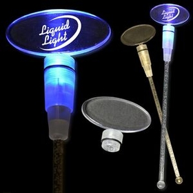 Custom 9" Blue Oval Light-Up Cocktail Stirrers