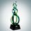 Custom Art Glass Green Double Helix Award, 11 3/4" H x 3 1/2" W x 3 1/2" D, Price/piece