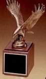 Custom Fully Modeled Antique Bronze Eagle Casting Award on Walnut Base