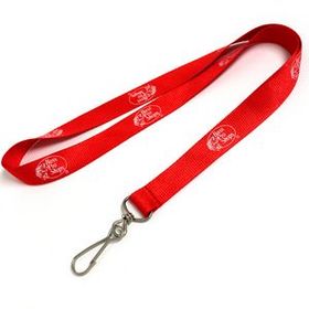 Custom Lanyard Red Polyester 3/4"W Screened W/Attachment