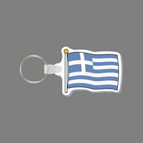 Key Ring & Full Color Punch Tag W/ Tab - Flag of Greece