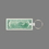 Key Ring & Full Color Punch Tag - 2 Dollar Bill (Face Down), Price/piece