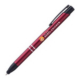 Custom Tres-Chic Midnight w/Stylus - ColorJet - Full Color Metal Pen, 5.39" L x .39" D