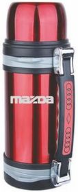 Custom 50 Oz. Thermal Insulated Wide Mouth Bottle W/ Shoulder Strap - Red Coated