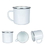 Custom 12OZ Enameled Steel Cup with Stainless Steel Rim, 3 1/8" H x 3 1/2" Diameter, Price/piece