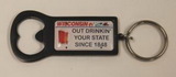 Custom Aluminum Bottle Opener Key Tag - Black, 2 3/4