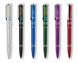 Custom The Metal Collection Twist Action Aluminum Ballpoint Pen w/ Chrome Accent