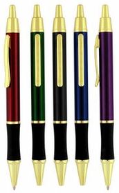 Custom Murano Ballpoint Metal Pen with Gold Trim