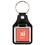Custom Square Metal Printed Silver Tone Key Tags with Leather Back, 1.50" W x 3.00" H, Price/piece
