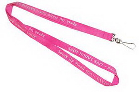 Custom Hot Pink Polyester Lanyards 1/2" (12 Mm) Wide