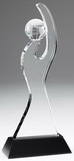 Custom Global Endeavors Optic Crystal Globe Tower Award- 11 1/4
