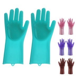 Custom Magic Silicone Dish Washing Gloves, 14" L x 6 1/2" W