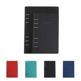 Custom PU Leather Spiral Notebook - Medium, 6.40" W x 9.1" H x 0.8" D