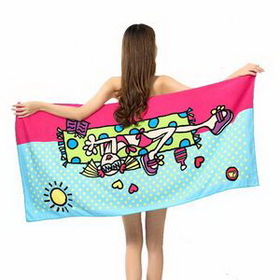 Custom Full Color Microfiber Beach Towel, 55 1/10" L x 27 1/2" W