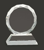 Custom Petite Circle Facet Crystal Award, 3