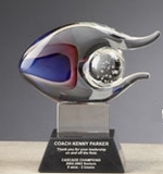 Custom Super Achievement Art Glass Award (7