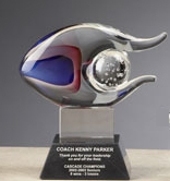 Custom Super Achievement Art Glass Award (7"x8")