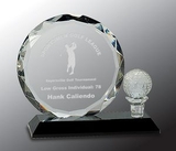 Custom Round Facet Crystal Golf Award, 7