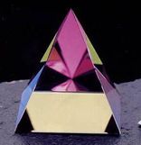 Custom Crystal Rainbow Pyramid Paper Weight (1-3/16