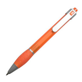 Custom Translucent Retractable Pen w/Molded Grip & Clip