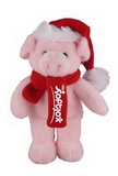 Custom Soft Plush Pig with Christmas Scarf and Hat 12