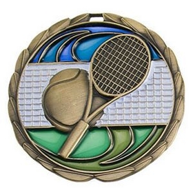 Custom 2 1/2" Color Epoxy Medallion Tennis In Gold