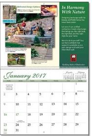 Custom 12 Month Appointment Calendar w/ Spiral Bound with Drop Ad Back Cover, 10 7/8" W x 17" H