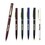 Custom Matte Plastic Twist Pen with Flared Top and Gold Trim, Price/piece