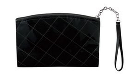 Custom Arched Patent Leather Quilted Wristlet, 8" W x 5" H